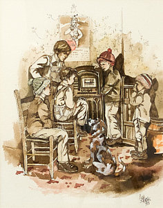 236x300 Radio Show Painting By Anna Sandhu Ray - Radio Painting