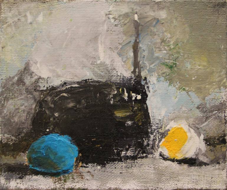 770x644 Saatchi Art Still Life With Eggs And Radio Painting By Lucy Ivanova - Radio Painting