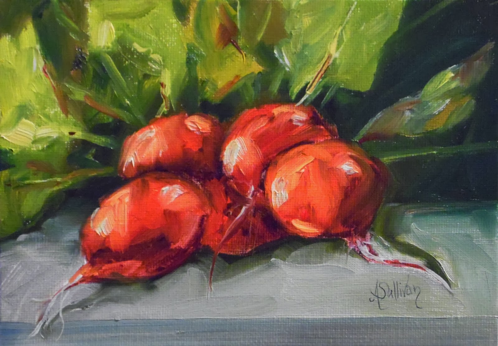 1600x1111 Through The Eyes Of An Artist A Bunch Of Red Radish Painting By - Radish Painting