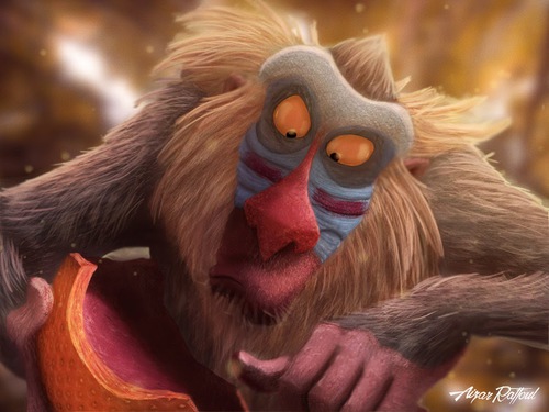 500x375 By Apolar Tagsthe Lion King,rafiki,el Rey Leon,disney,fanart,art - Rafiki Painting