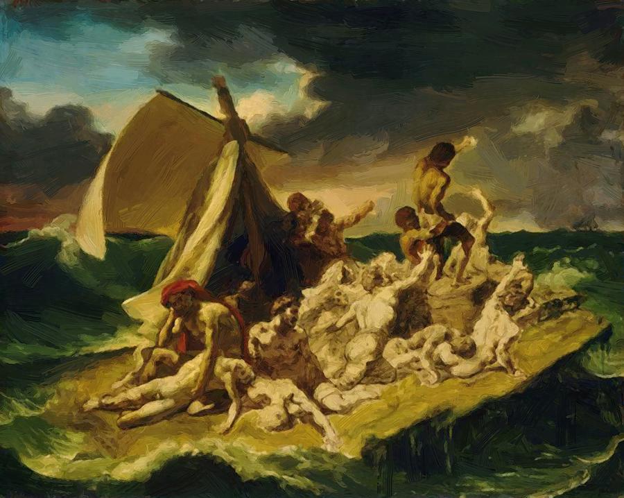 900x718 Study For The Raft Of The Medusa Painting By Gericault Theodore - Raft Painting