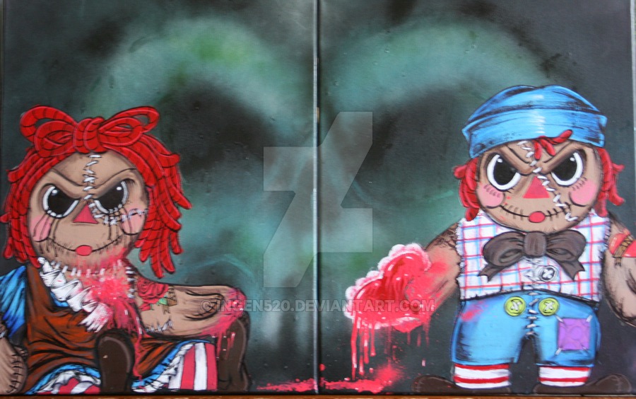 900x564 Raggedy Ann And Andy Ingens Version By Ingen520 - Raggedy Ann Painting