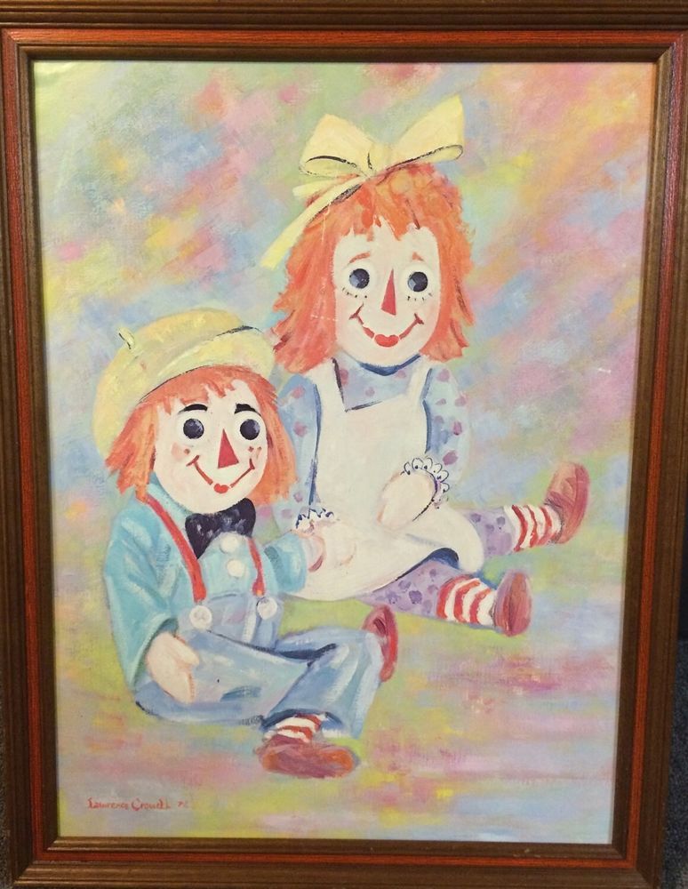 774x1000 Lawrence Crowell Raggedy Ann Amp Andy 1972 Signed Original Framed - Raggedy Ann Painting