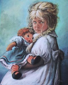 236x294 Raggedy Ann ~ In Red Chair Painting By Jean Groberg - Raggedy Ann Painting