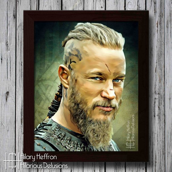 570x570 Ragnar Lothbrok Digital Painting Print Vikings - Ragnar Lothbrok Painting