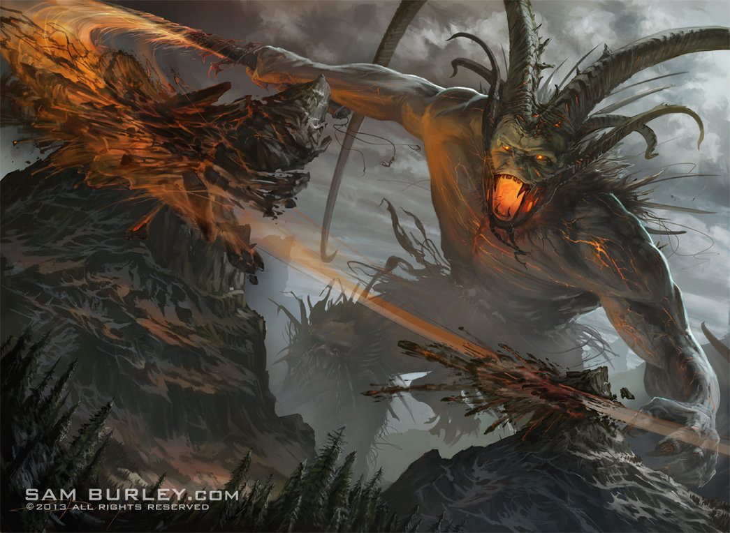 1045x764 Surtr, Fire Of Ragnarok By Samburley - Ragnarok Painting
