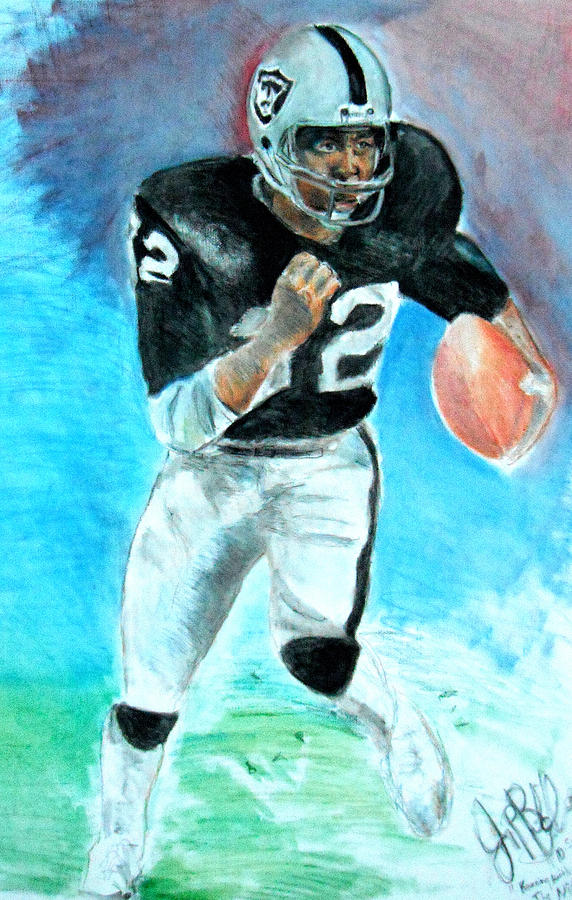 572x900 Marcus Allen Raiders Painting By Jon Baldwin Art - Raiders Painting