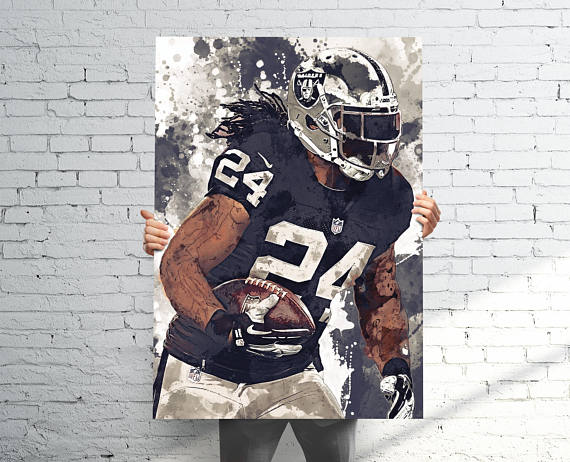 570x462 Marshawn Lynch Oakland Raiders Sports Art Print Poster - Raiders Painting