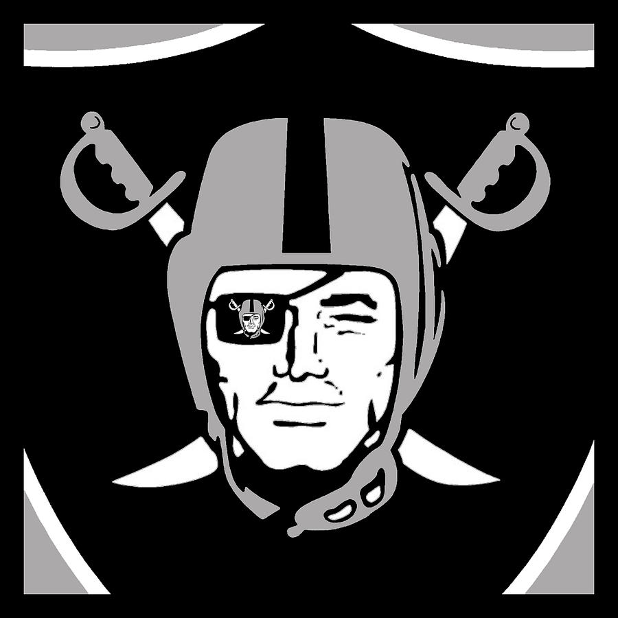 900x900 Oakland Raiders Painting By Tony Rubino - Raiders Painting