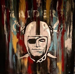 300x297 Oakland Raiders Paintings - Raiders Painting