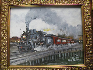 300x225 Railroad Artist Bill Paxton ~ Singed Original Painting Train - Railroad Painting