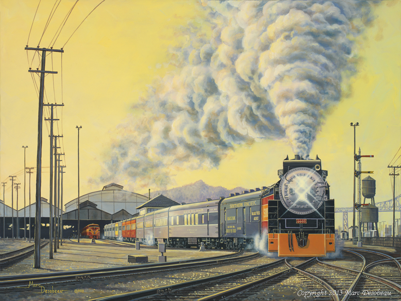 810x608 Railroad Art By Marc Desobeau - Railroad Painting