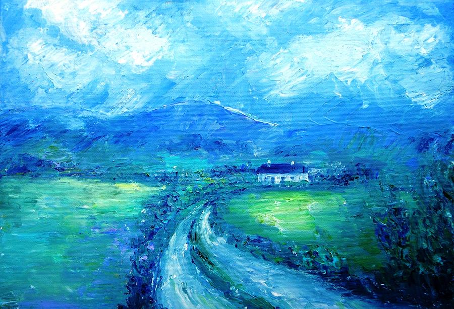 900x614 Wicklow Landscape Summer Rain Approaching Painting By Trudi Doyle - Rain Landscape Painting