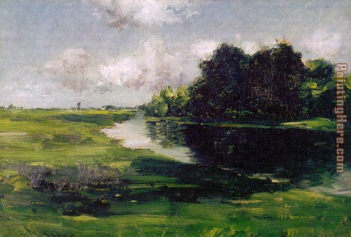 700x473 William Merritt Chase Long Island Landscape After A Shower Of Rain - Rain Landscape Painting