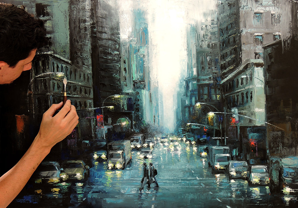 Rain Oil Painting