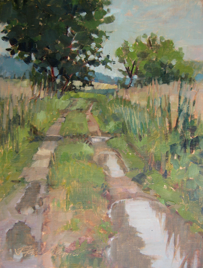 417x550 After The Rain Oil Painting - Rain Oil Painting