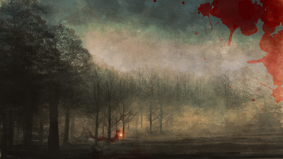 900x506 Red Riding Rain Painting By Imrooniel - Rain Painting