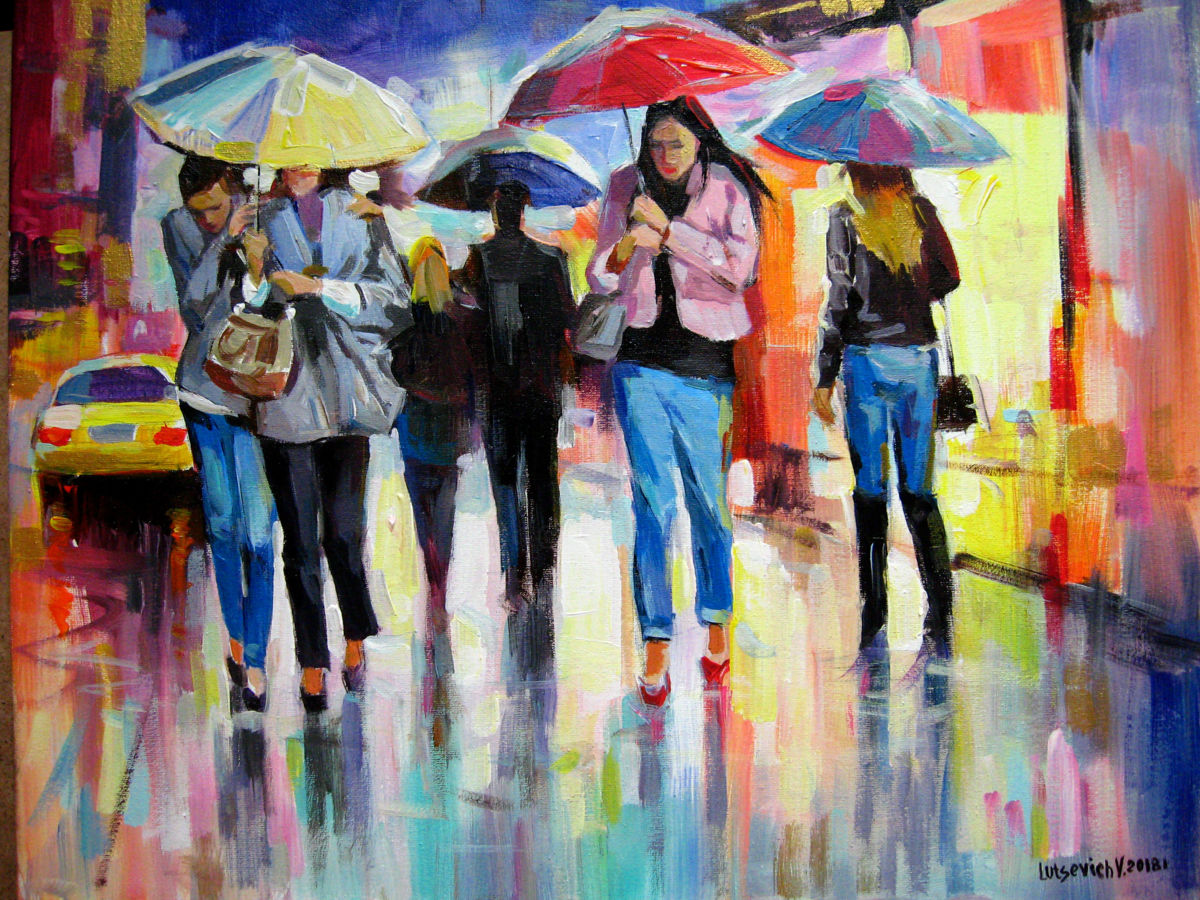 1200x900 In The City Of Rain (Vladimir) - Rain Painting