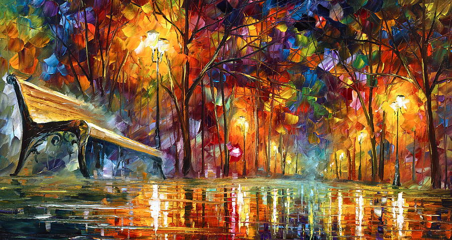 900x479 Lost Love Painting By Leonid Afremov - Rain Painting By Leonid Afremov