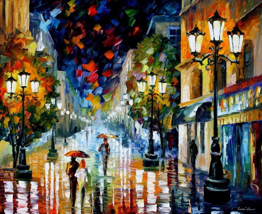 1000x818 Painting For Sale Colorful Oil Paintings Canvas Light Through - Rain Painting Famous