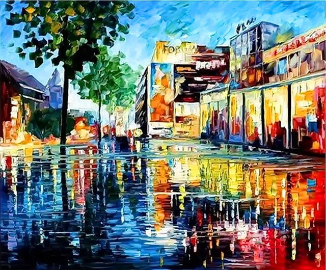 640x530 Famous Handmade Painting Reproduction Still City After Rain On Oil - Rain Painting Famous