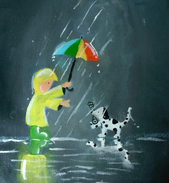 591x640 Painting Rain For Kids - Rain Painting For Kids