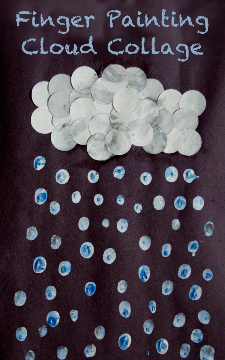750x1200 Rain Cloud Finger Paint Art For Kids - Rain Painting For Kids