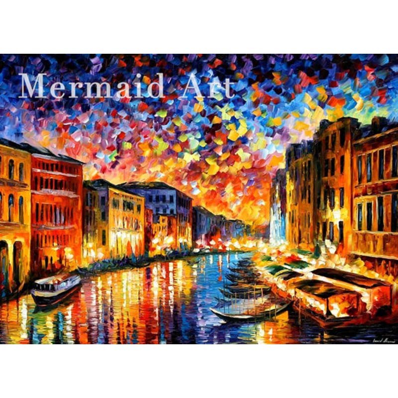 800x800 Hand Painted Rain Princess Landscape Abstract Palette Knife Modern - Rain Princess Painting