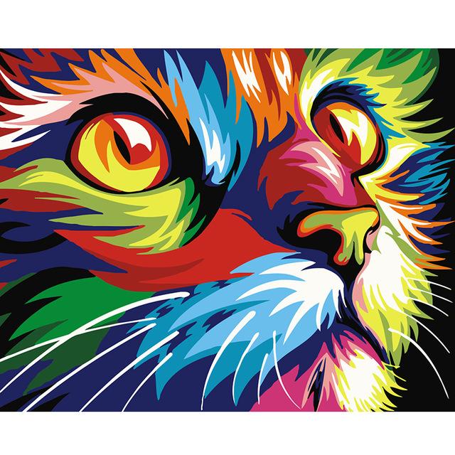 640x640 Rainbow Cat - Rainbow Animal Painting