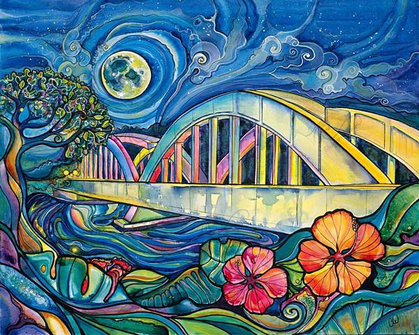 600x480 Rainbow Bridge Giclee(Canvas Print) Colleen Wilcox Art - Rainbow Bridge Painting