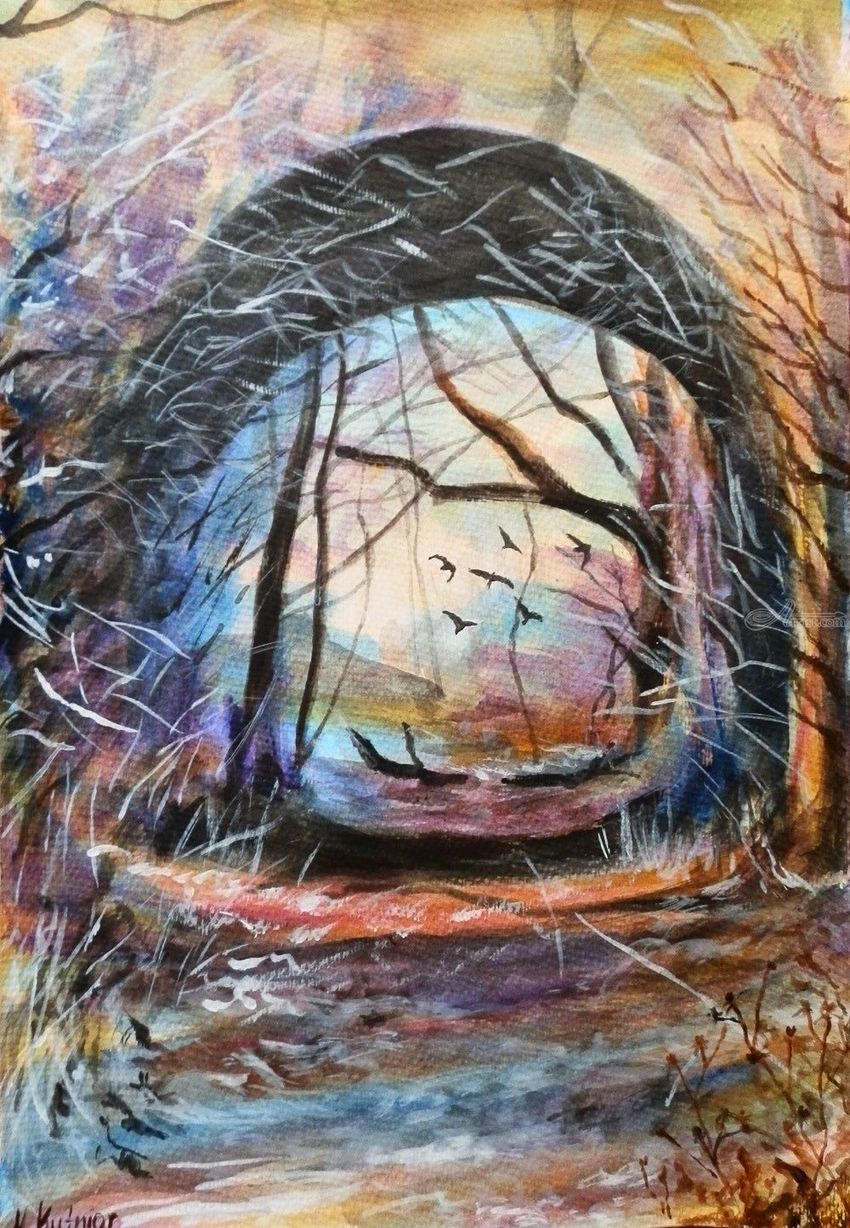 850x1228 Rainbow Bridge Paintings By Marta - Rainbow Bridge Painting