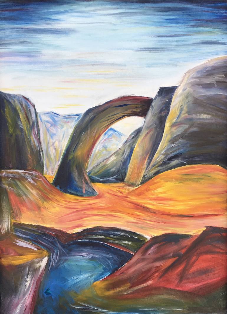 770x1063 Saatchi Art Rainbow Bridge Painting By Robert Tillberg - Rainbow Bridge Painting