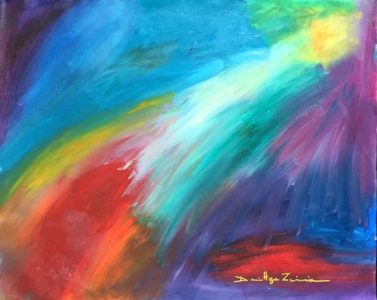770x612 Saatchi Art Rainbow Bridge Painting By Danittza Zimic - Rainbow Bridge Painting