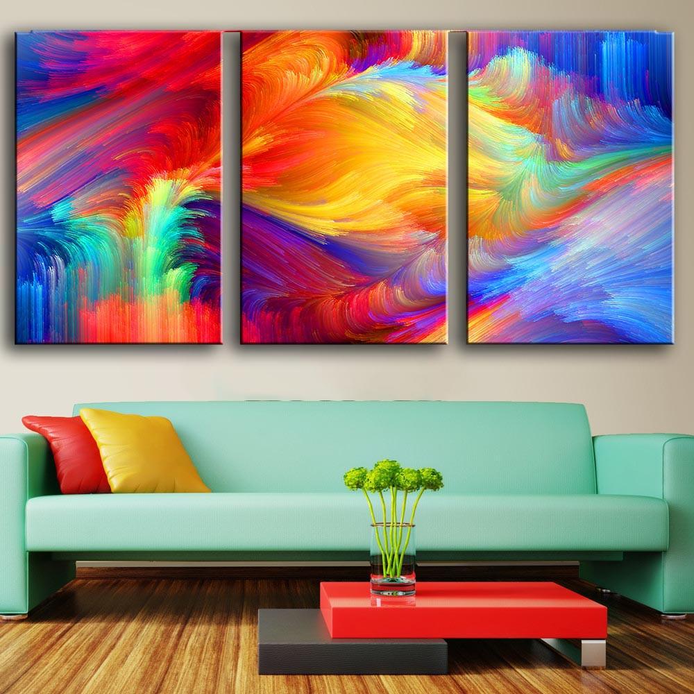 1000x1000 3 Piece Rainbow Canvas Wall Art Myprideshop - Rainbow Canvas Painting