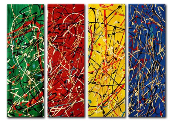 570x400 Rainbow Abstract - Rainbow Canvas Painting