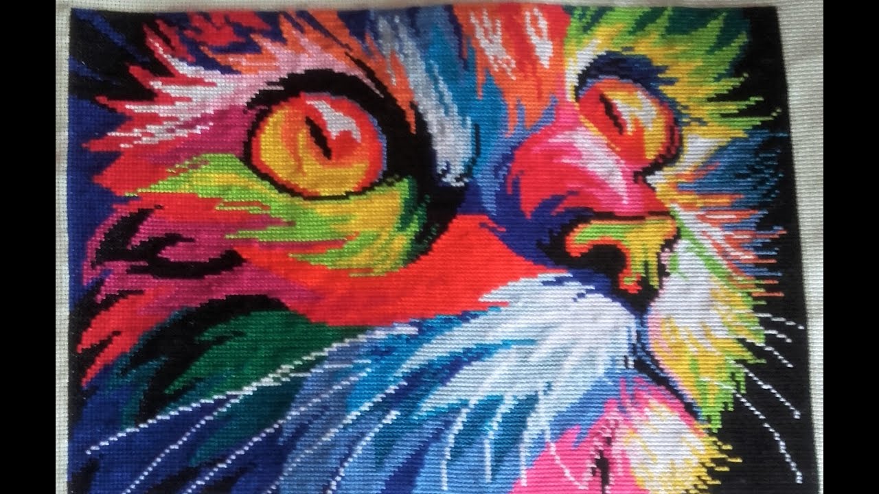1280x720 1 Stitch Along - Rainbow Cat Painting