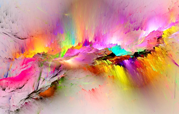 596x380 Wallpaper Background, Paint, Colors, Colorful, Abstract, Rainbow - Rainbow Colors Painting