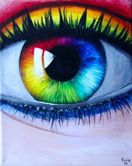500x628 Rainbow Eyes - Rainbow Colors Painting