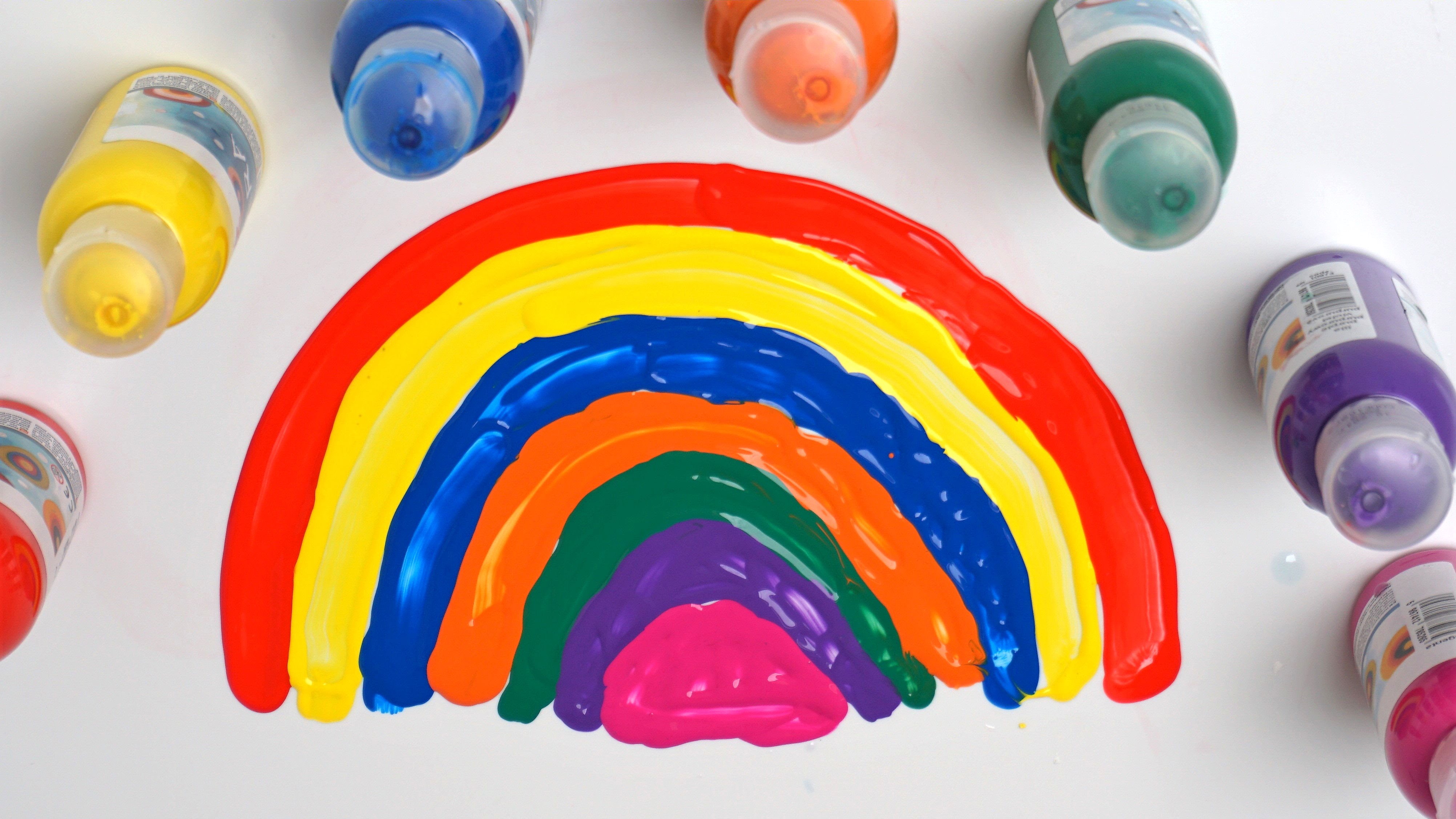 4007x2255 Learn Colours Paint Rainbow - Rainbow Colors Painting