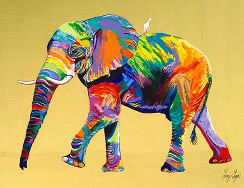 500x384 Beauty Will Save, Viola, Beauty In Everything - Rainbow Elephant Painting