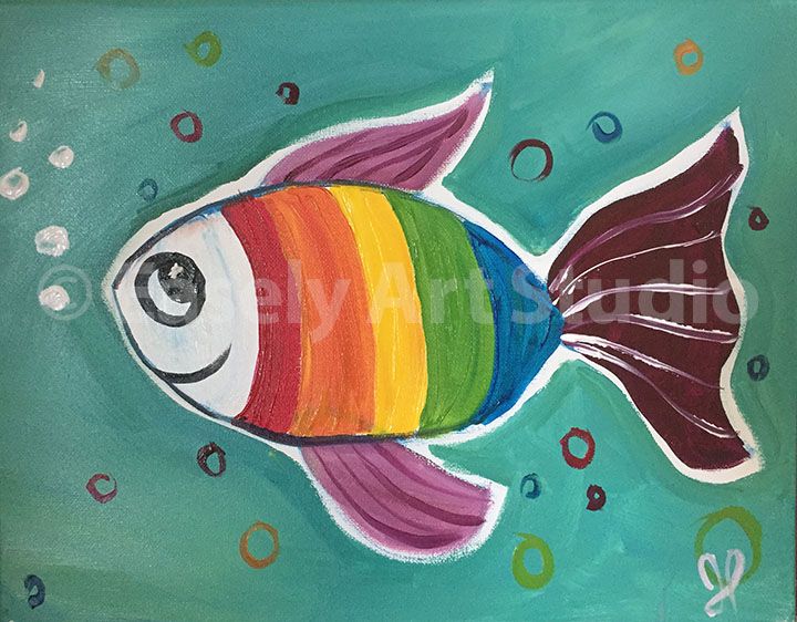 720x562 Rainbow Fish - Rainbow Fish Painting