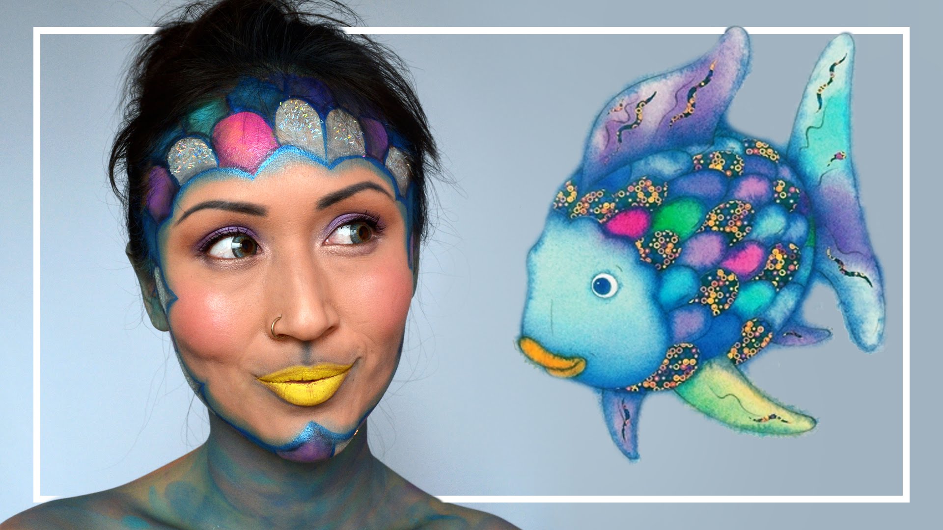 1920x1080 Rainbow Fish Makeup Tutorial - Rainbow Fish Painting