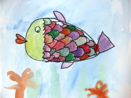448x336 Rainbow Fish - Rainbow Fish Painting