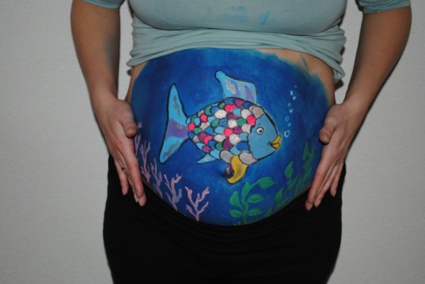 600x402 Rainbow Fish Bellypaint By Rolfies - Rainbow Fish Painting