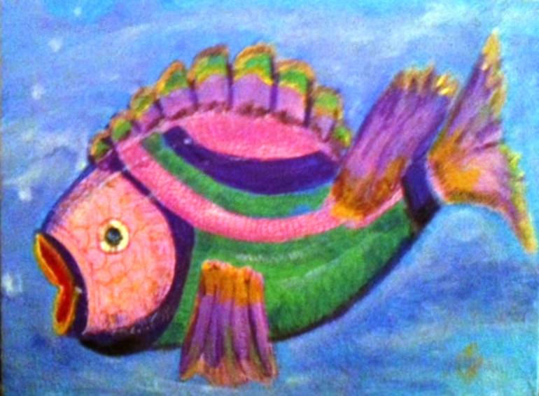770x566 Saatchi Art Rainbow Fish Painting By Janis Van Meter - Rainbow Fish Painting