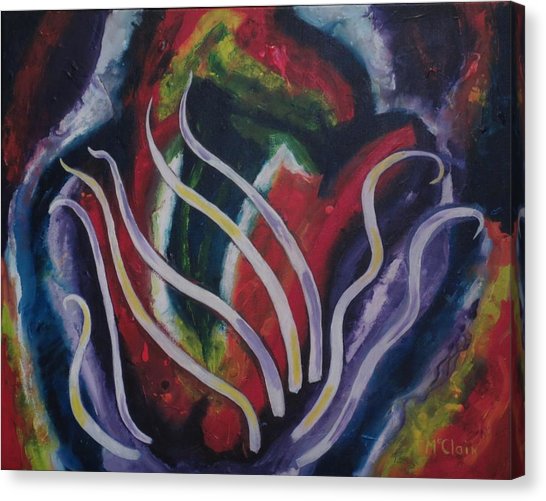 546x501 Rainbow Flower Painting By Debbie Mcclain - Rainbow Flower Painting