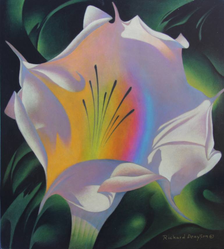770x856 Saatchi Art Rainbow Flower Painting By Richard Drayton - Rainbow Flower Painting
