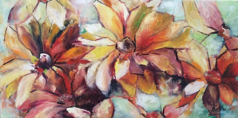 770x381 Saatchi Art Rainbow Flowers Painting By Keller - Rainbow Flower Painting