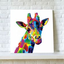 225x225 Giraffe Canvas Ebay - Rainbow Giraffe Painting