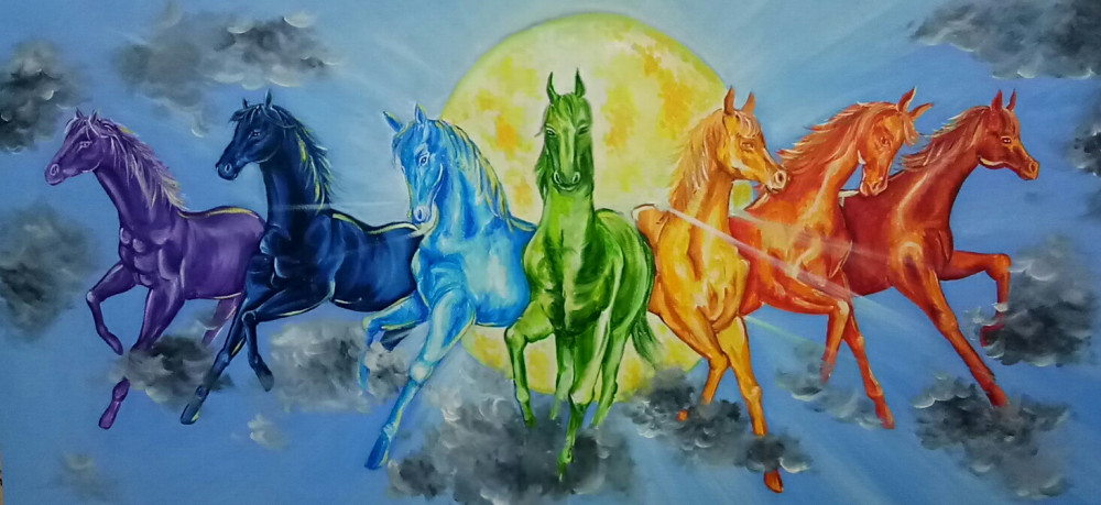 Rainbow Horse Painting